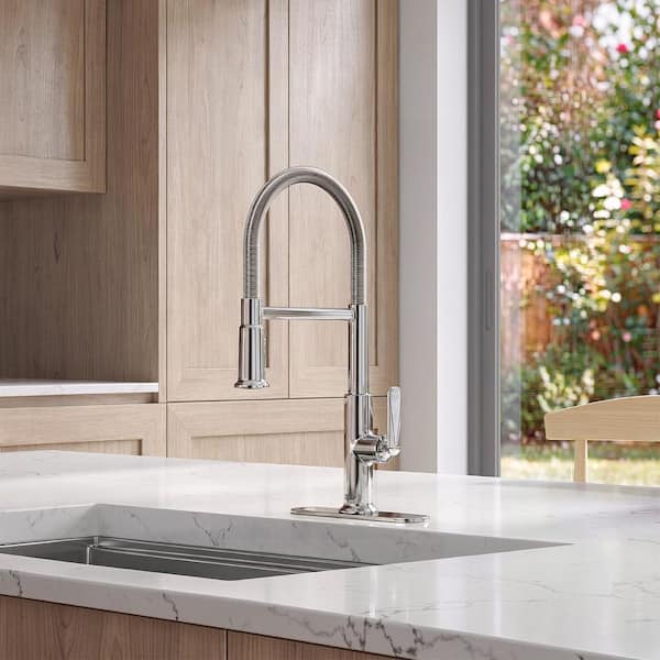Sonner 20 in. Single Handle Semi-Pro Pull-Down Sprayer Kitchen Faucet with BlastSpray Technology in Polished Chrome