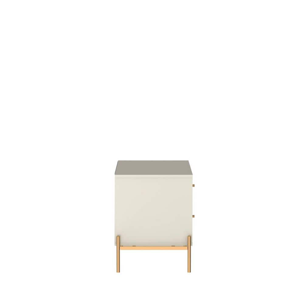 Jasper Off White Engineered Wood Nightstands with Gold Accents (Set of 2)