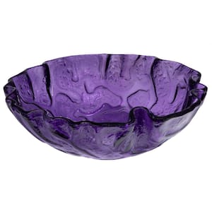 Wave Purple Glass Round Vessel Sink
