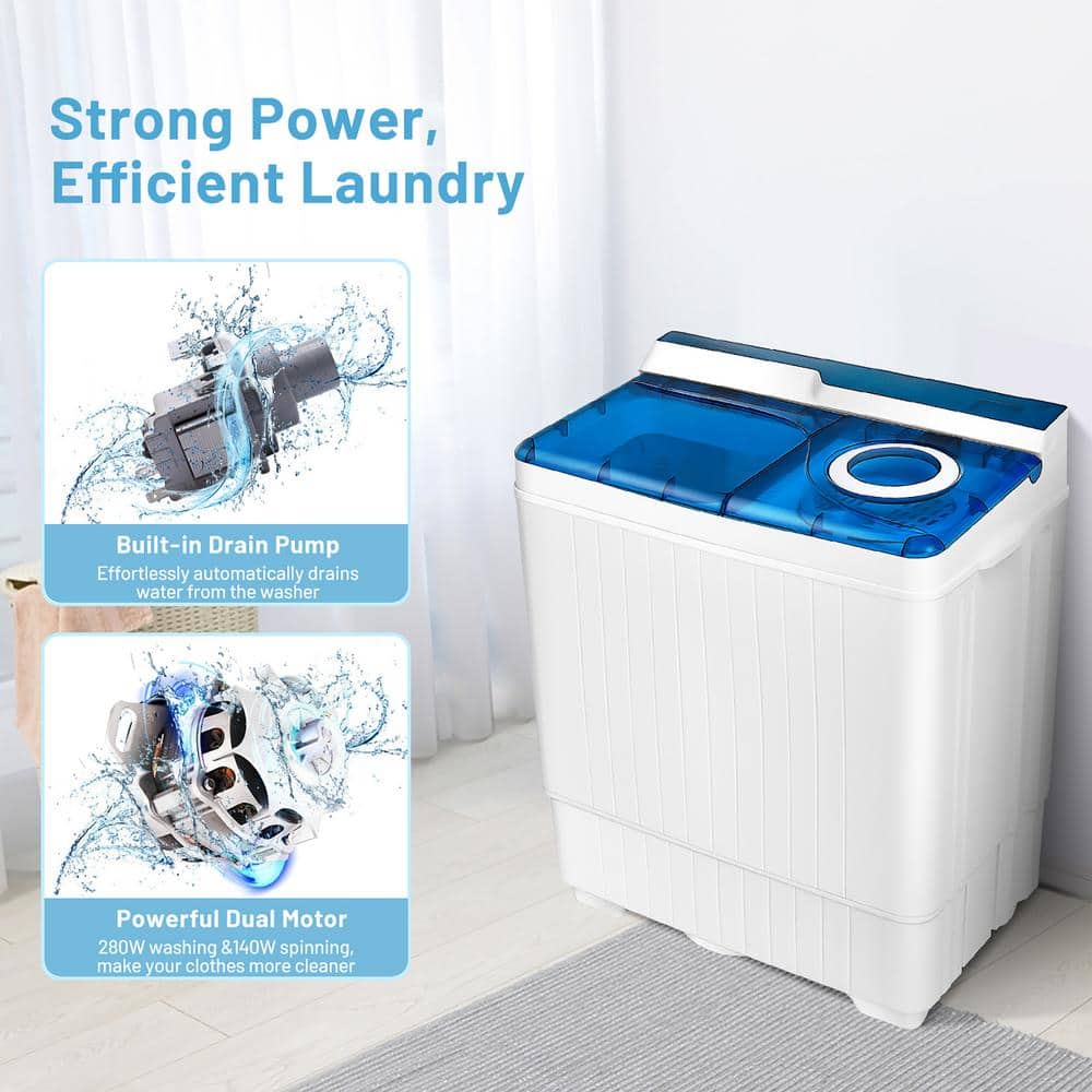 Blue and White Electric Top-Loading Portable Washer for RV