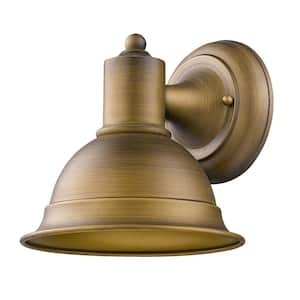 Colton 1-Light Raw Brass Outdoor Wall Lantern Sconce