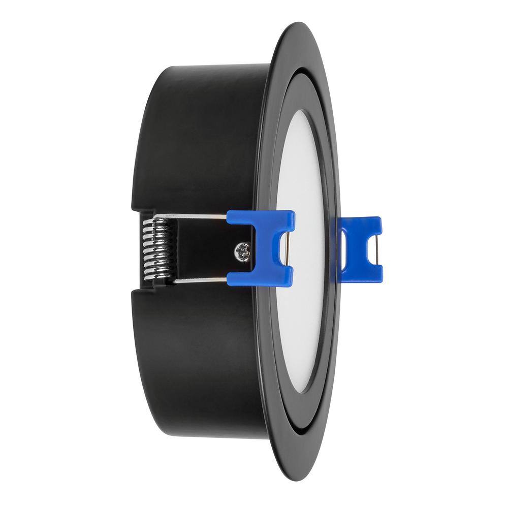 Black Aluminum 4-Inch LED Gimbal Downlight with Adjustable Color Temperature