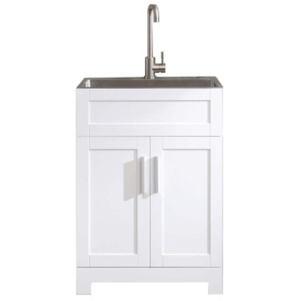 24 in. x 18 in. x 34 in. White Freestanding Bathroom Storage Linen Cabinet 