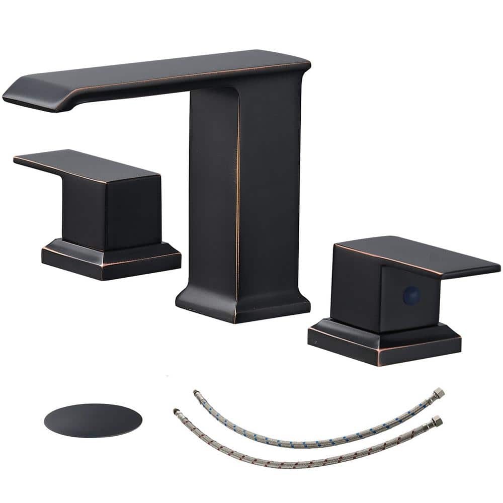 8 in. Widespread 2-Handle Bathroom Faucet with Pop-up Drain Assembly in Oil