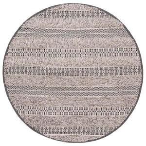 Natura Gray/Ivory 6 ft. x 6 ft. Abstract Native American Round Area Rug