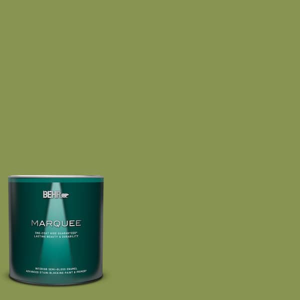 BEHR MARQUEE 1 qt. #M360-6 Bold Avocado Semi-Gloss Enamel Interior Paint &  Primer 345304 - The Home Depot