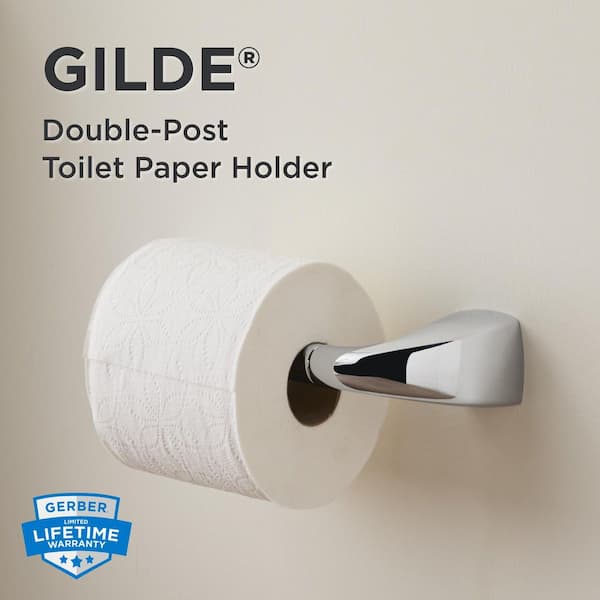 Gilde Wall-Mount Double Post Toilet Paper Holder in Chrome