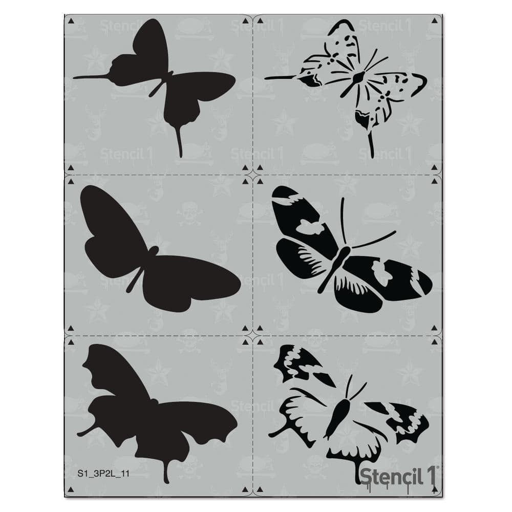 5 Butterflies Stencil – Paintertainment