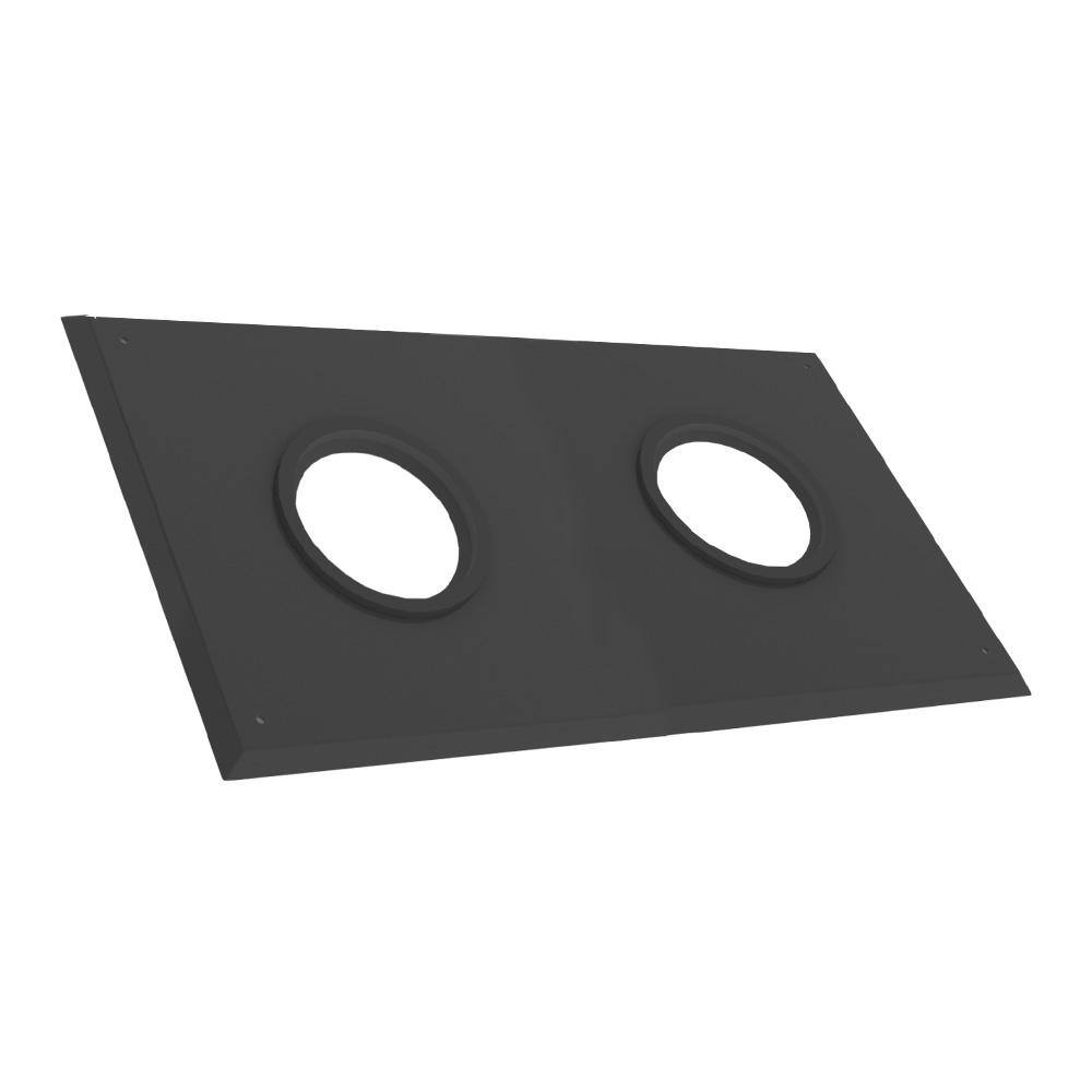 polypro-4-in-dia-zinc-alum-black-wall-plate-for-twin-pipes-venting-for