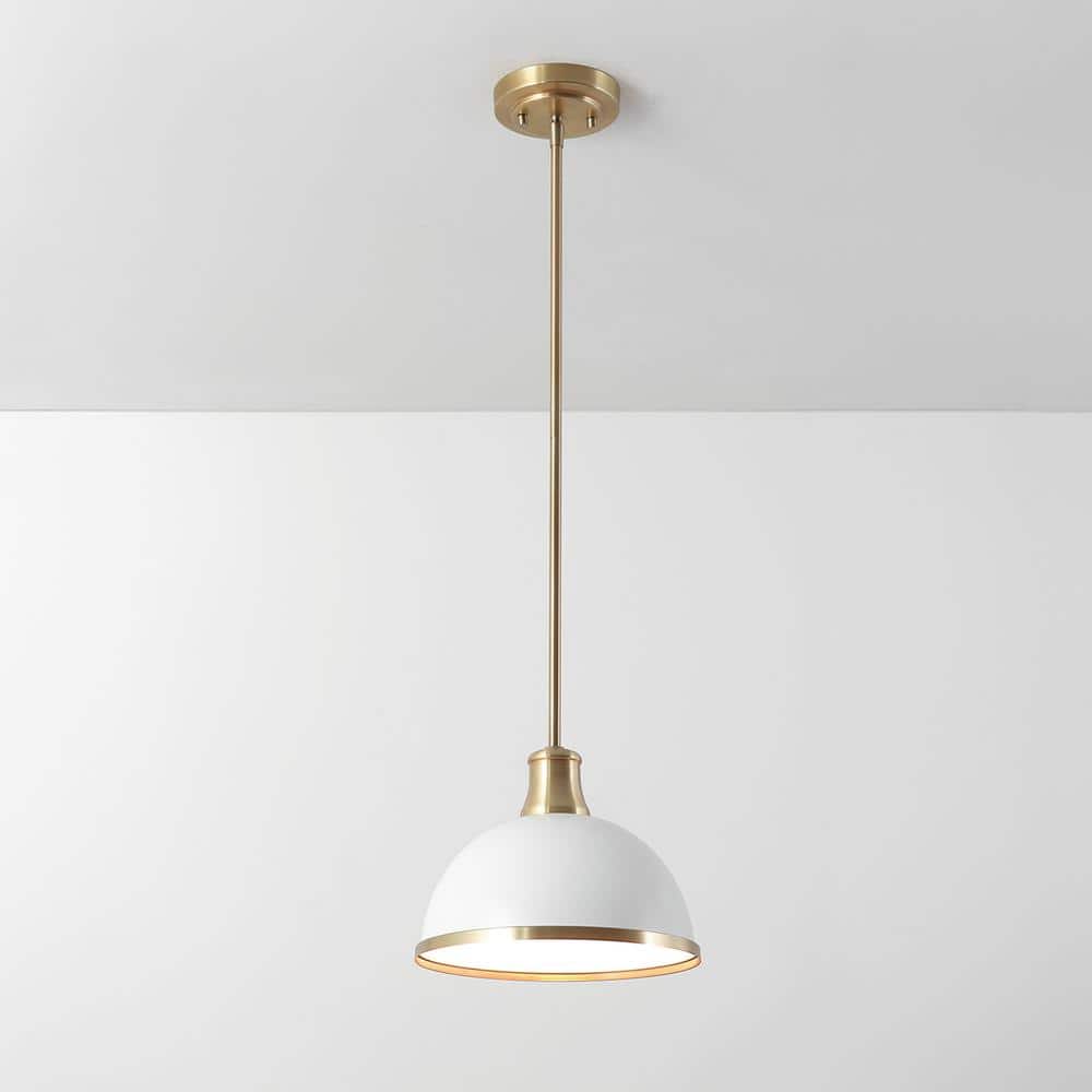 Beckett Matte White and Brass Accents Modern Farmhouse Pendant