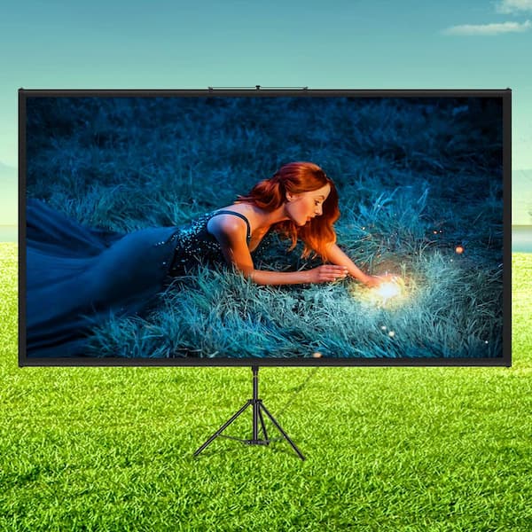 Projector Screen 80 in. Projection Screen 16:9 4K HD Tripod Movie Screen Height Adjustable Portable Screen with Stand