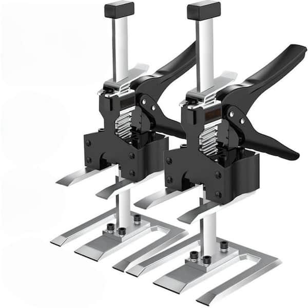 12 in. Black Carbon Steel Drywall Jack Post, Weight to 330 lb., Drywall Lift for Wall Tile Locator, Easy Pressing