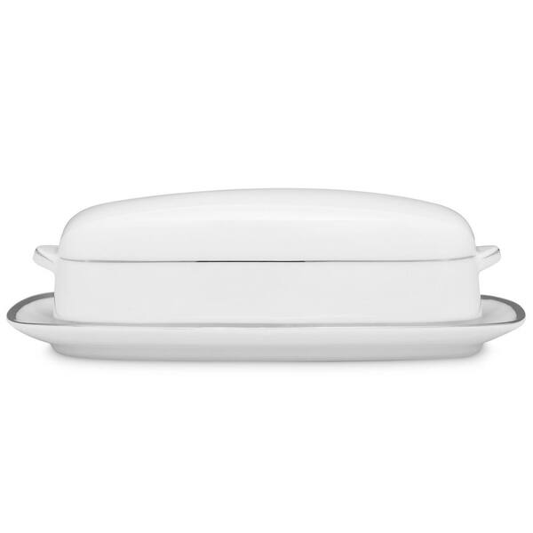 Noritake Spectrum 8 in. Porcelain White Covered Butter Dishes 2983438