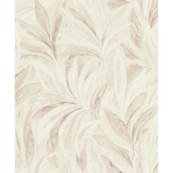 Rennie Ivory White Leaves Wallpaper Sample