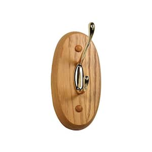 Dalton Double Robe Hook in Honey Oak