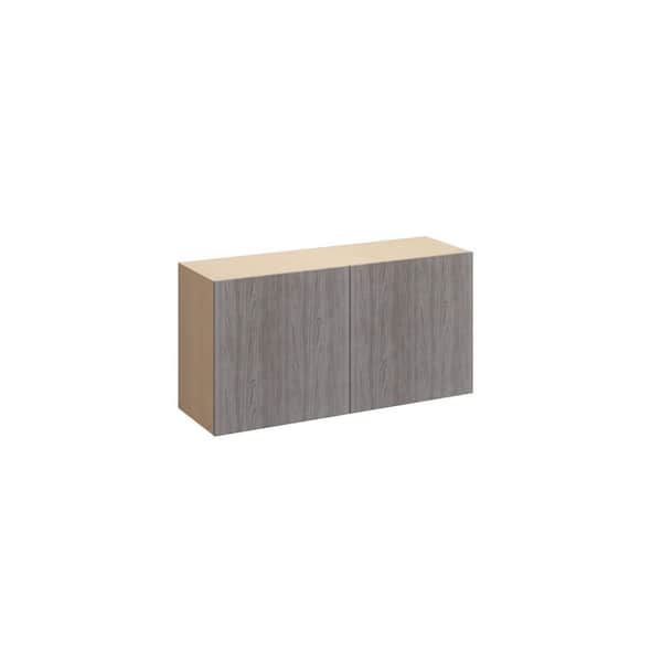 Unbranded Saratoga Slab 24 in. W x 18 in. H x 12 in. D in Greywood Plywood Assembled Wall Cabinet