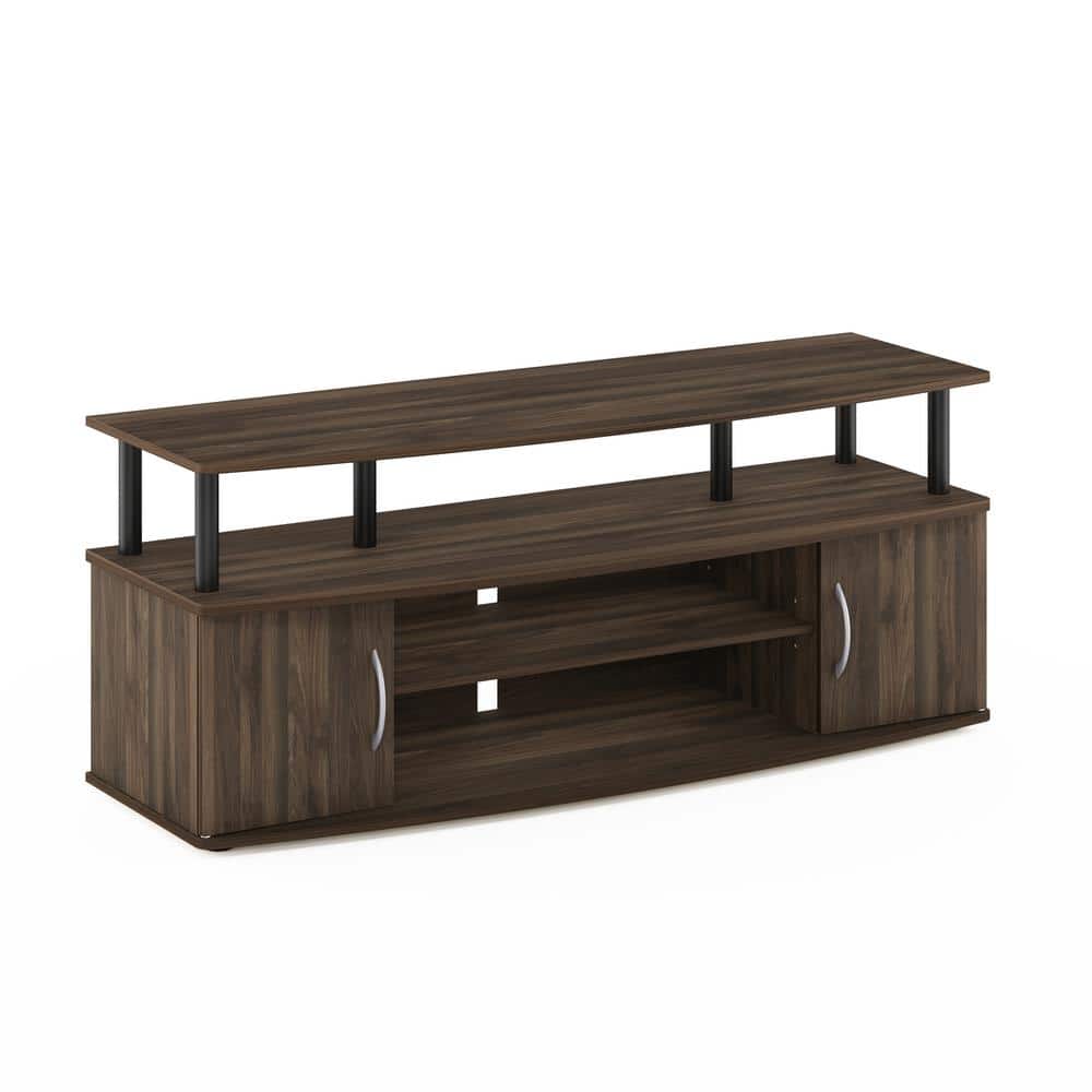 Columbia Walnut and Black Large TV Stand with Storage