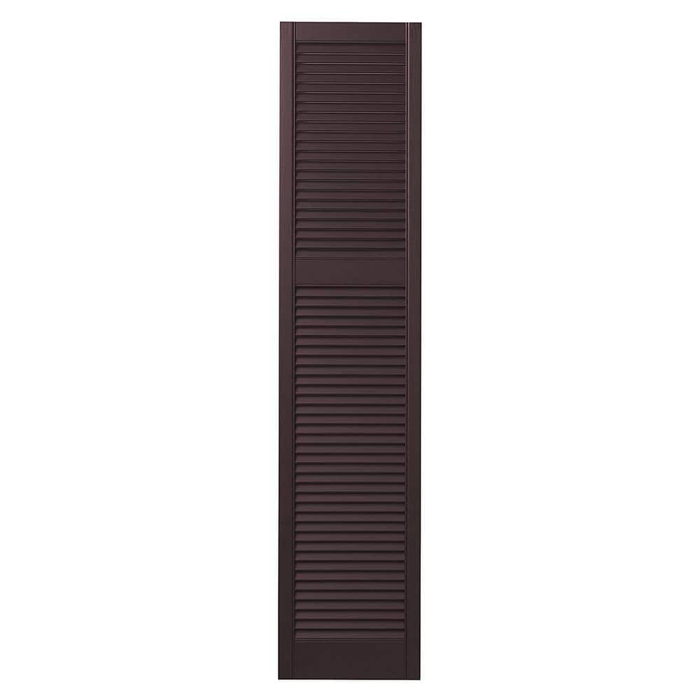 15 in. x 67 in. Cottage Style Open Louvered Polypropylene Shutters Pair in Winestone price history on PriceWatchPro