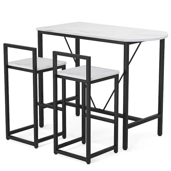 Tribesigns Bryan 43 3 In Faux Marble, High Top Table Bar Stools