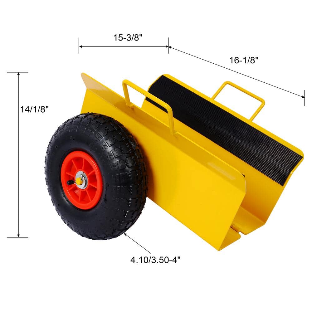 Heavy Duty Yellow Steel Drywall Cart with Pneumatic Tires