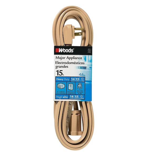 Woods 15 ft. 14/3 SPT-3 3-Wire 15-Amp Air Conditioner/Major Appliance Power Cord
