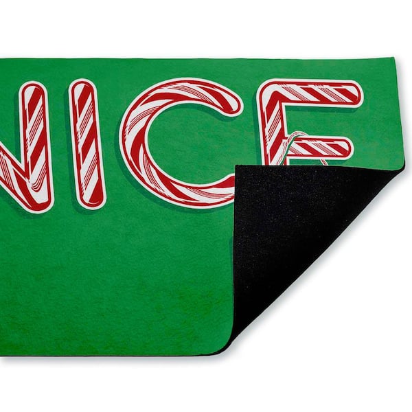 Vintage Nice-ish Humor Green 18 in. x 30 in. Polyester Non-Slip Outdoor Door Mat