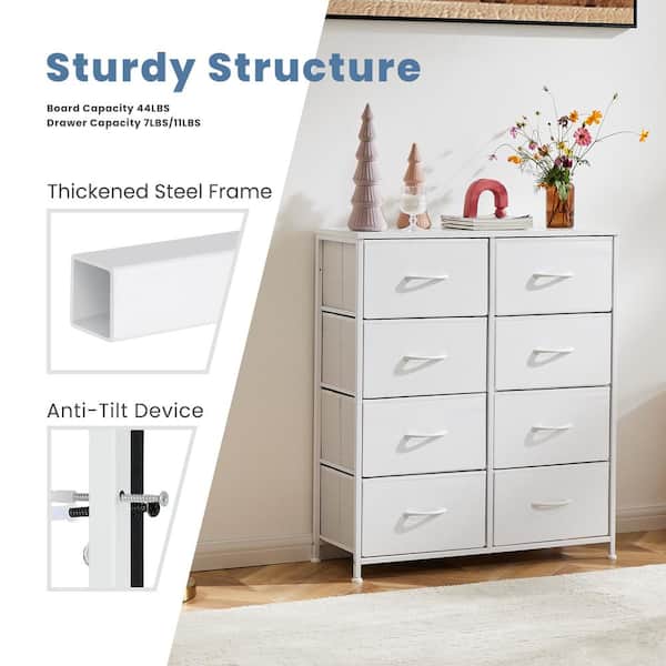 TUSY Storage Cabinet with 3-Drawer Dresser, Shelf,Bedroom Cabinet, for Home  Bedroom Furniture,White, 38.58x14.17x8.26 