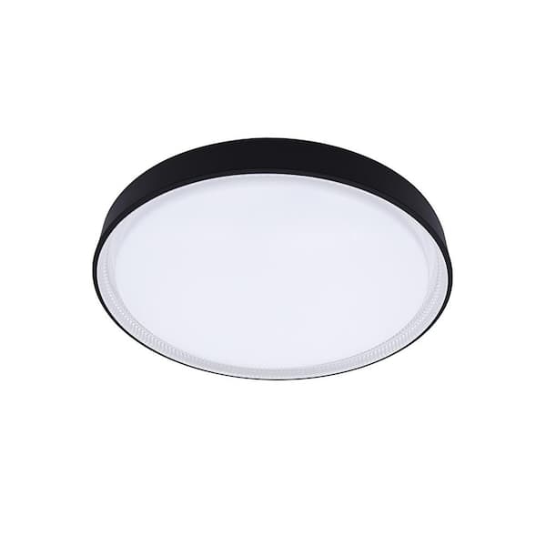 15 in. Modern Black Selectable 3CCT Integrated LED Flush Mount Ceiling Light 3000K/4000K/5000K for Closet or Hallways