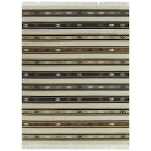 Levene Brown 8 ft. x 10 ft. Striped Area Rug