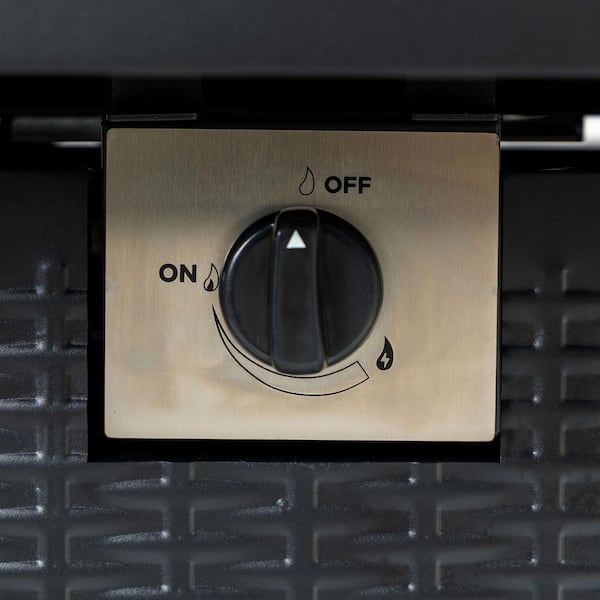 50,000 BTU 28 Inch Black Iron Square Propane Fire Pit Table with Lid