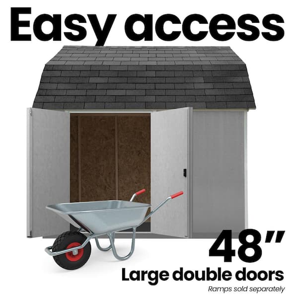 Professionally Assembled 12 ft. x 8 ft. Briarwood Deluxe Floor Wood Storage Shed- Driftwood Shingles (96 sq. ft.)