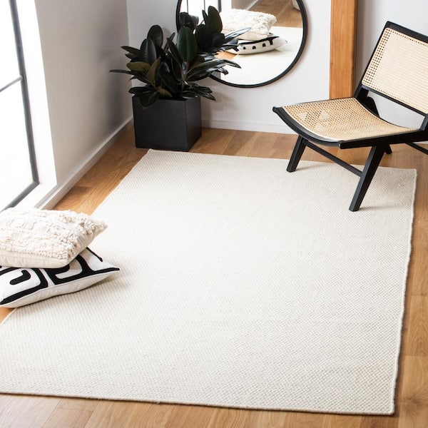 Vermont 5 ft. x 5 ft. Square Ivory Solid Color Area Rug