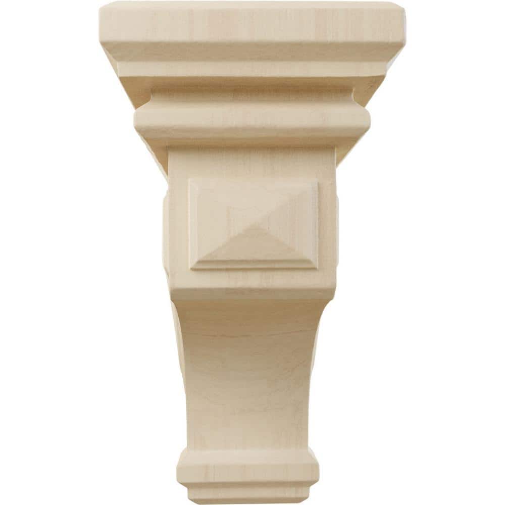 Small Natural Rubberwood Decorative Corbel, 4"W x 4.75"D x 8"H