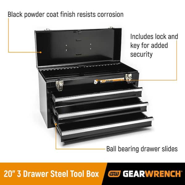 GearWrench - 3 Drawer Tool Box 12 L x 20 W x 8-1/2 D 83151
