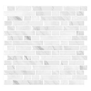 Classical Vinyl Collection Slate White 10 in. x 10 in. Vinyl Peel and Stick Tile Backsplash (6.9 sq. ft./10-Sheets)
