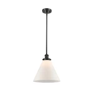 Cone 100-Watt 1 Light Oil Rubbed Bronze Shaded Mini Pendant Light with Frosted Glass Shade