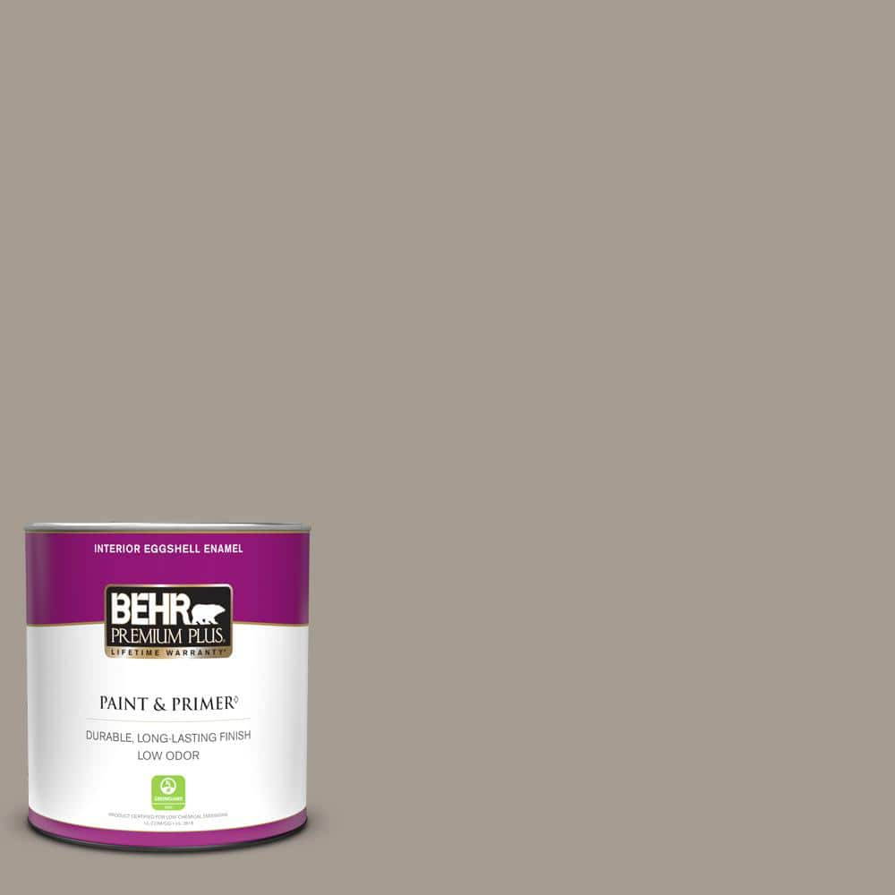 BEHR PREMIUM PLUS 1 qt. #N200-4 Rustic Taupe Eggshell Enamel Low