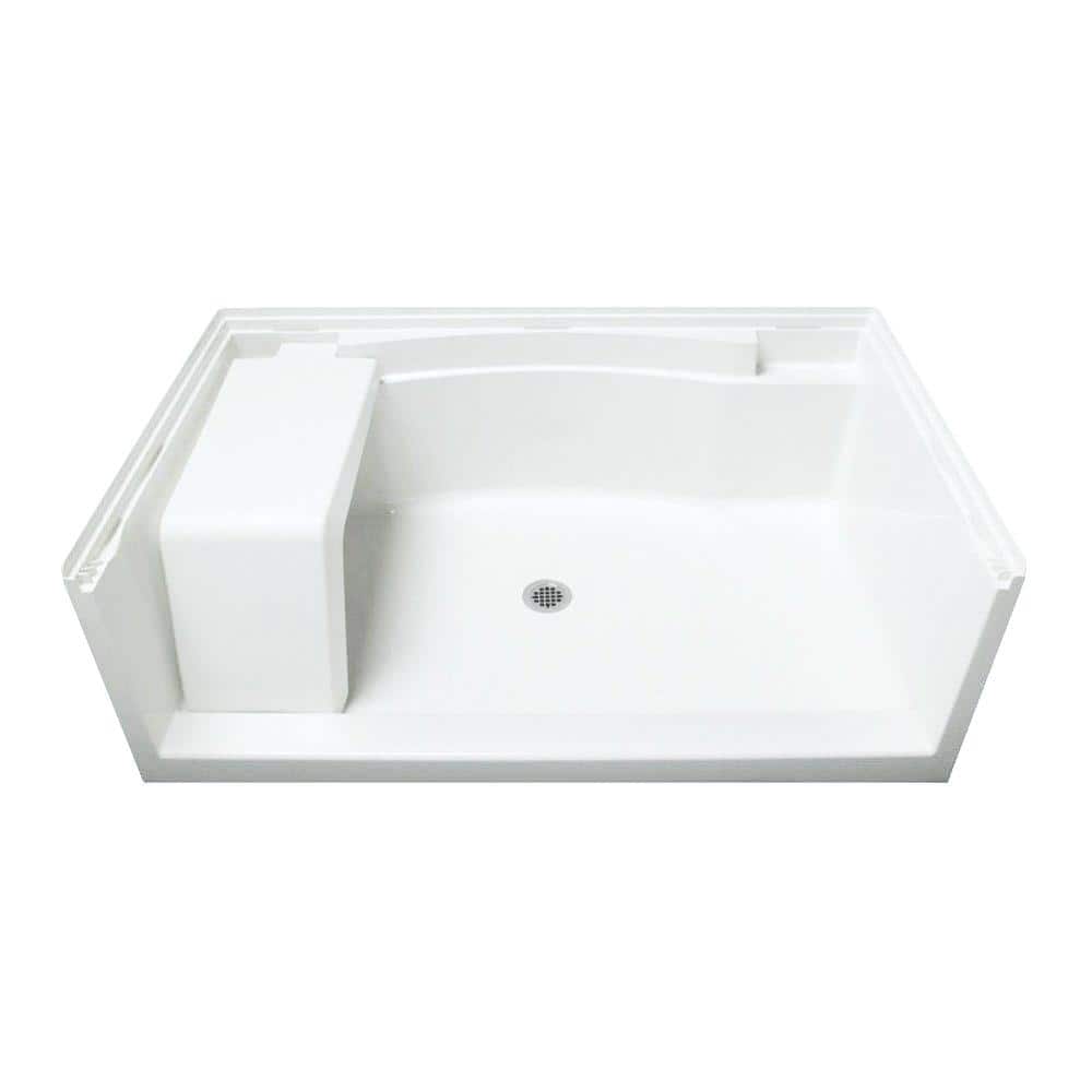 Accord 36 in. L x 60 in. W Alcove Single Threshold Shower Pan Base with Center Drain in White price history on PriceWatchPro