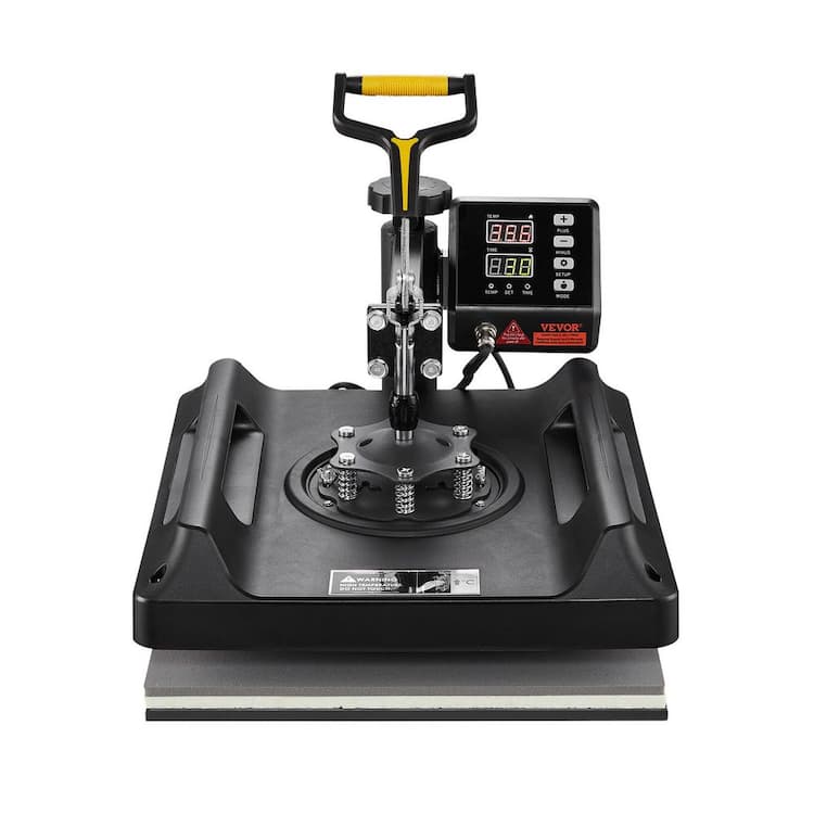 VEVOR Heat Press Machine 8 in. 1 Combo, Heat Press 15x15 in., Swing Away T Shirt Printing Machine Digital Control, Black