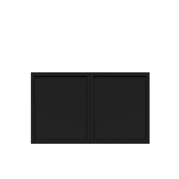 LIFEART CABINETRY Slim Shaker Assembled 30 in. W x 18 in. H x 12 in. D Wall Bridge Kitchen Cabinet in Black