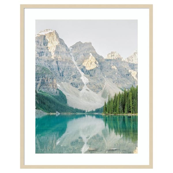 Amanti Art Mountain Reflection III by Justine Milton 33 in. W x 41 in. H. Wood Framed Wall Art Print Framed in Brown