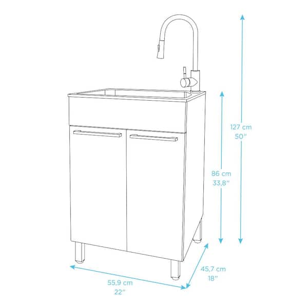 Presenza All-In-One 22 L x 18 W Free Standing Compact Laundry