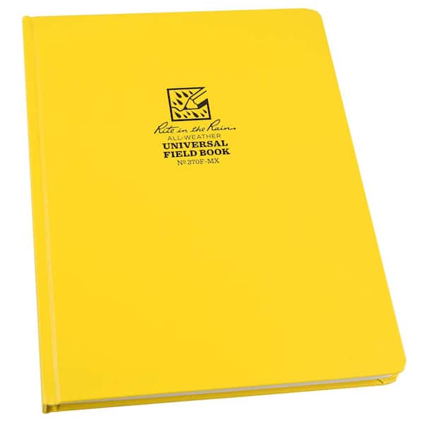 Rite in the Rain Weatherproof 8.75 in. x 11.25 in. Hard Cover Notebook, Yellow Cover