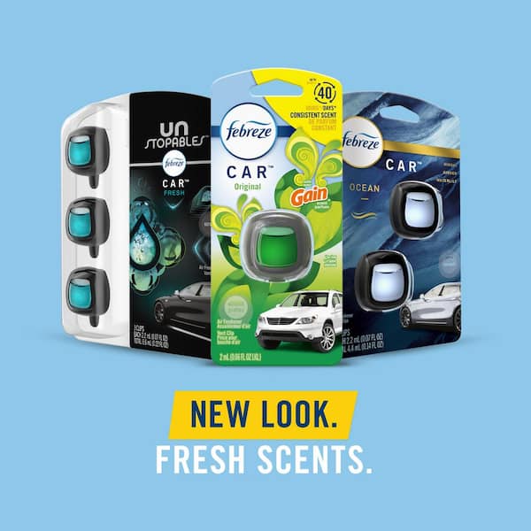 Febreze Car Vent Clip Air Freshener - Gain Scents - 0.195 Fl Oz