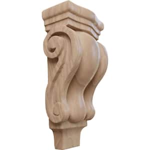 1-3/4 in. x 3 in. x 6 in. Unfinished Wood Mahogany Extra Small Traditional Pilaster Corbel