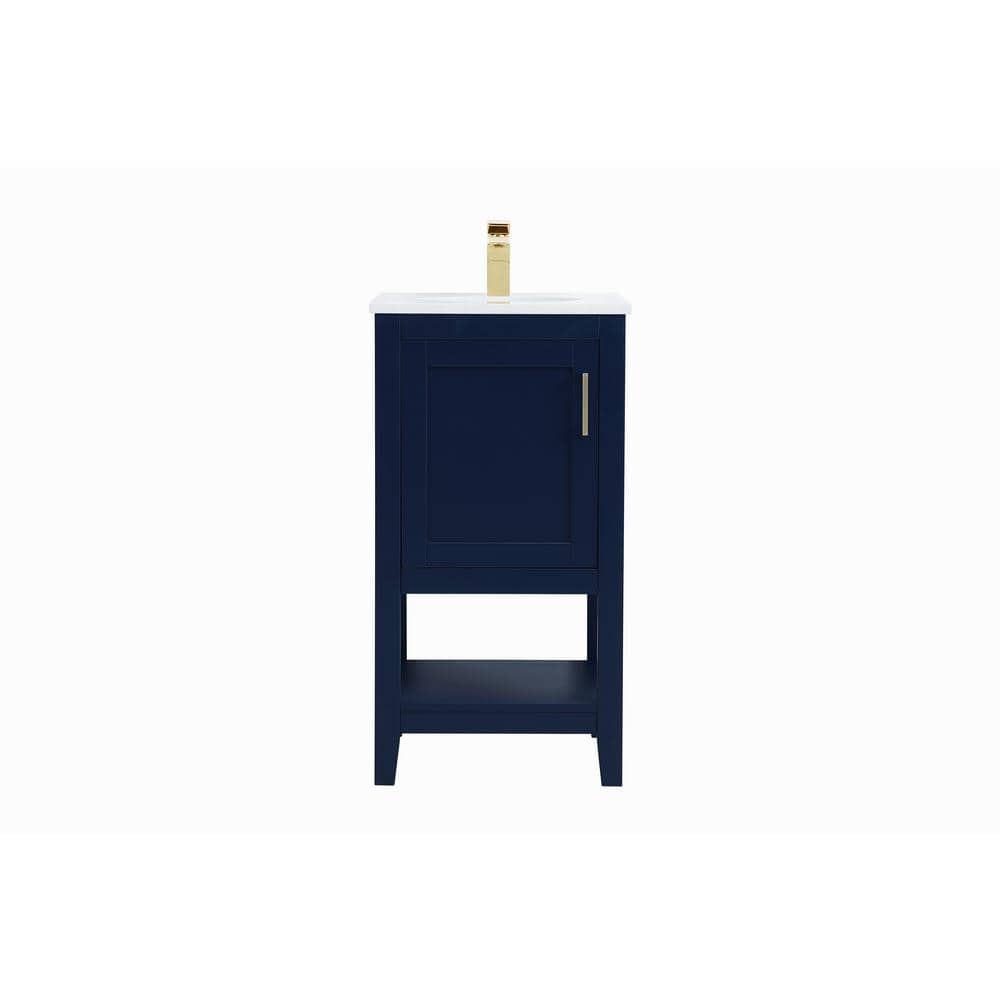 Simply Living 18 in. W x 19 in. D x 34 in. H Bath Vanity in Blue with Calac