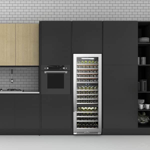143 Bottle Seamless Stainless Steel Triple Zone Wine Refrigerator