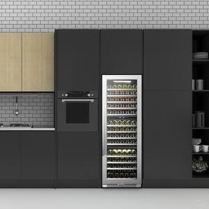 143 Bottle Seamless Stainless Steel Triple Zone Wine Refrigerator