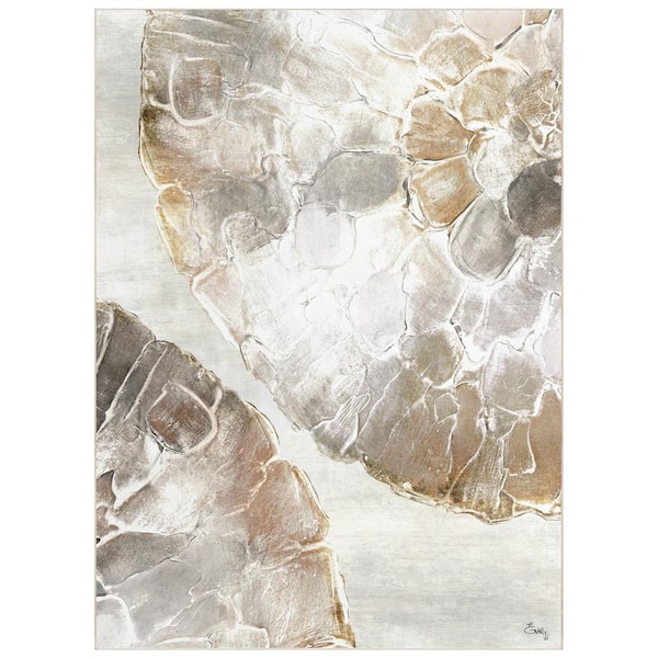 Empire Art Direct Golden 8 ft. x 10 ft. Medallions II Washable Abstract Art Area Rug
