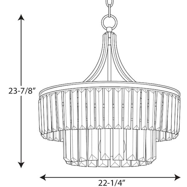 Glimmer Collection 5-Light Antique Bronze Pendant with Clear Glass